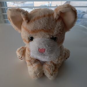 Plush Cream and Light Orange Striped Cat Stuffed Animal